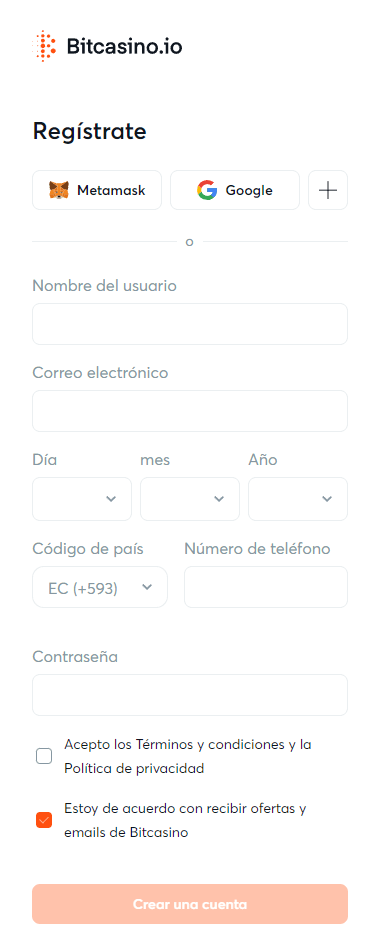 Registro Bitcasino