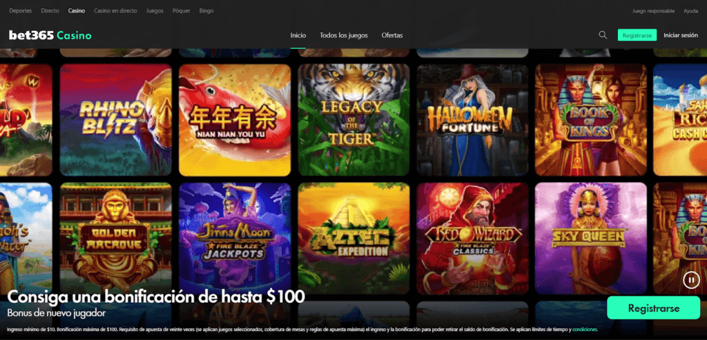 Catalogo de juegos Bet365