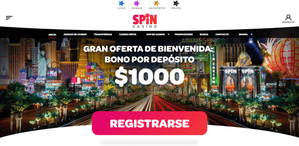 Bono bienvenida en Spin Casino