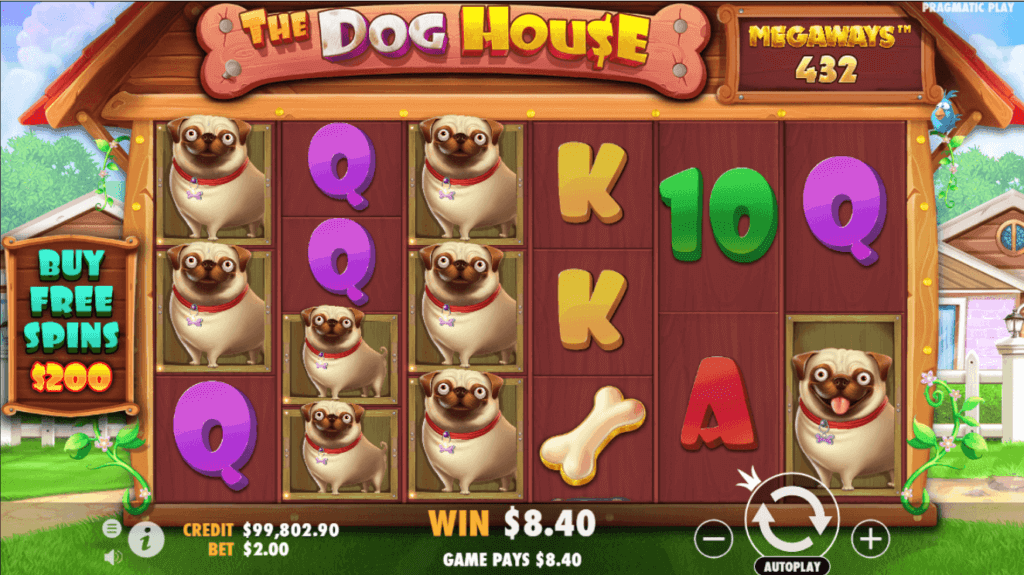 Pantalla de juego The Dog House Megaways 