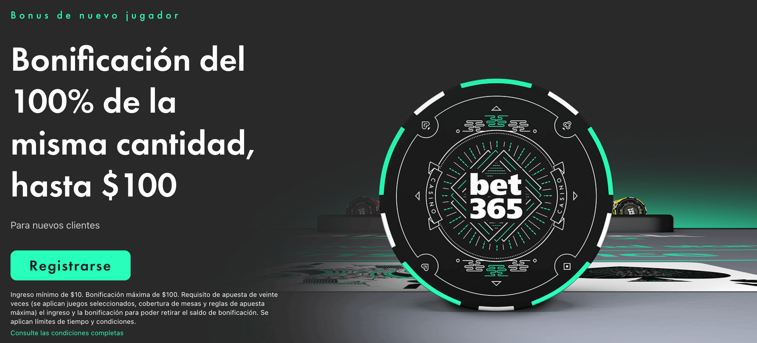 Bono bienvenida casino bet365