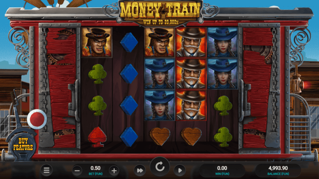 Pantalla de juego principal de la tragamonedas Money Train