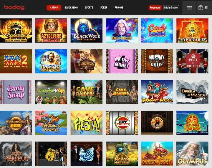 este es el catalogo juegos bodog