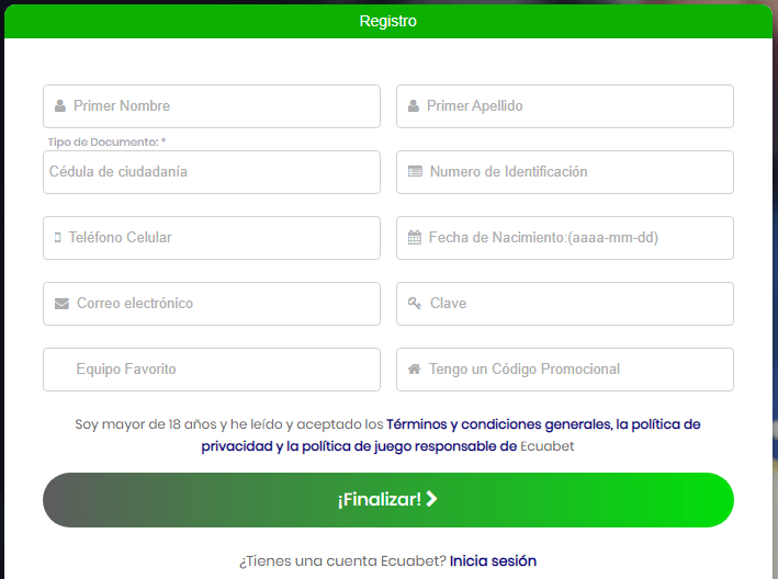 esta es la pagina registro de ecuabet