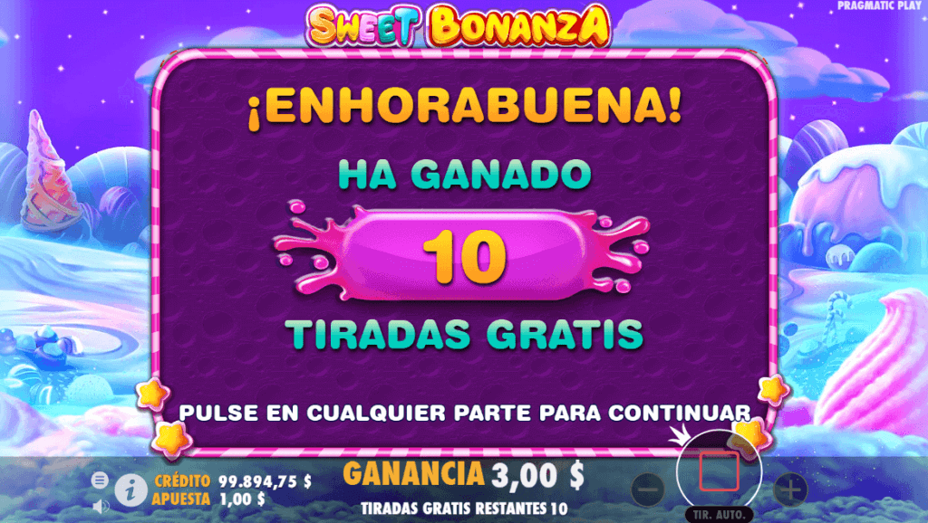 Tragamonedas Sweet Bonanza giros gratis