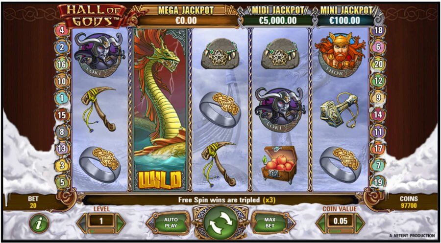 Hall of Gods slot Ecuador jackpot