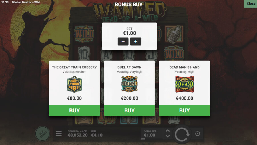 Wanted dead or a wild slot - compra de bono