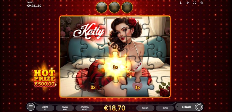 Hot Prize en la tragamonedas de San Valentín Hot Puzzle 