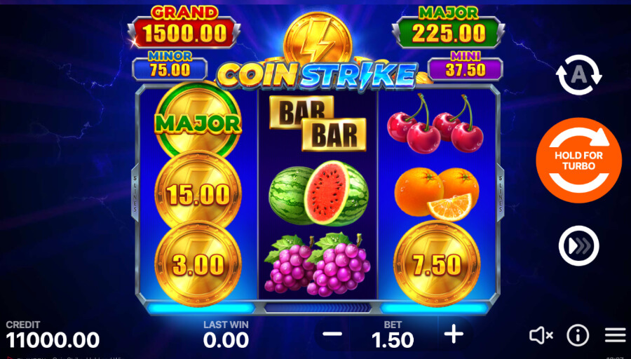 Pantalla de juego de la tragamonedas Coin Strike: Hold and Win