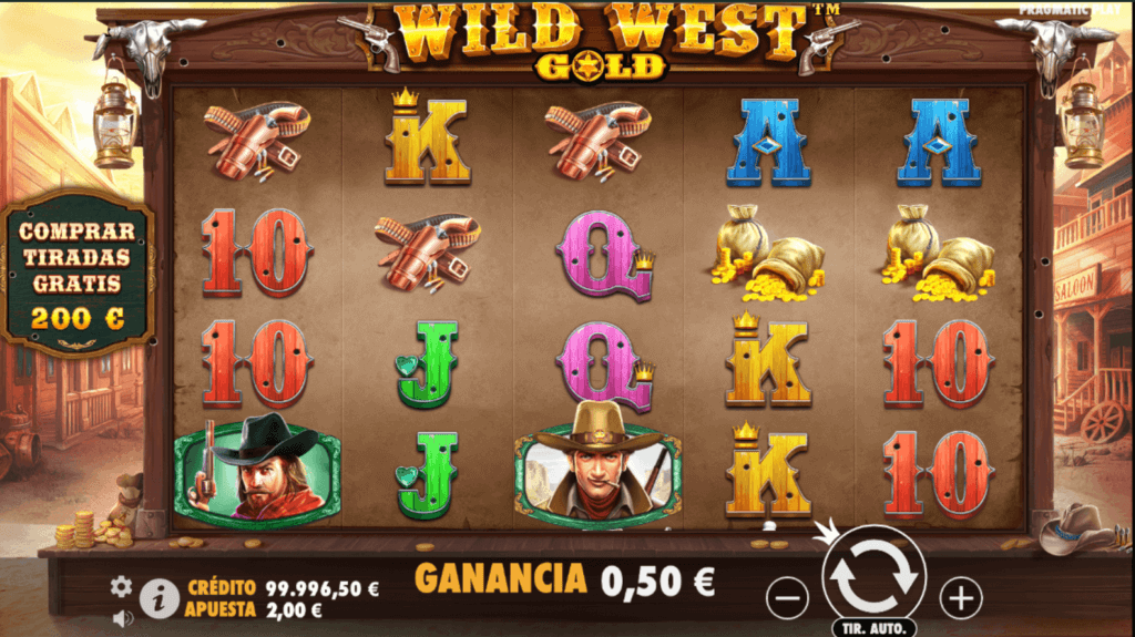 Pantalla principal de juego de la slot Wild West Gold
