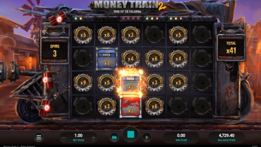 Pantalla de juego principal de la tragamonedas Money Train