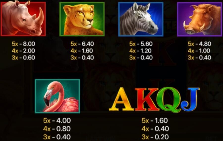 Símbolos de la tragamonedas Lion Gems: Hold and Win